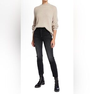 MOTHER Washed Black The Pixie Dazzler Ankle Fray Jeans - Size 28/6